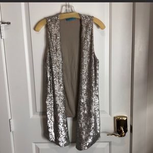 Alice + Olivia Silver Sequence Vest